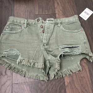 sage green free people shorts